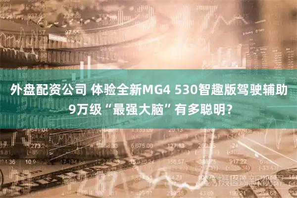 外盘配资公司 体验全新MG4 530智趣版驾驶辅助 9万级“最强大脑”有多聪明？